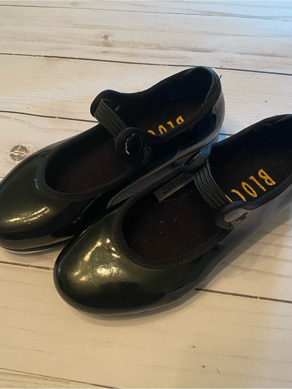 Children’s BLOCH Black Patent Leather Tap Shoes 9.5M